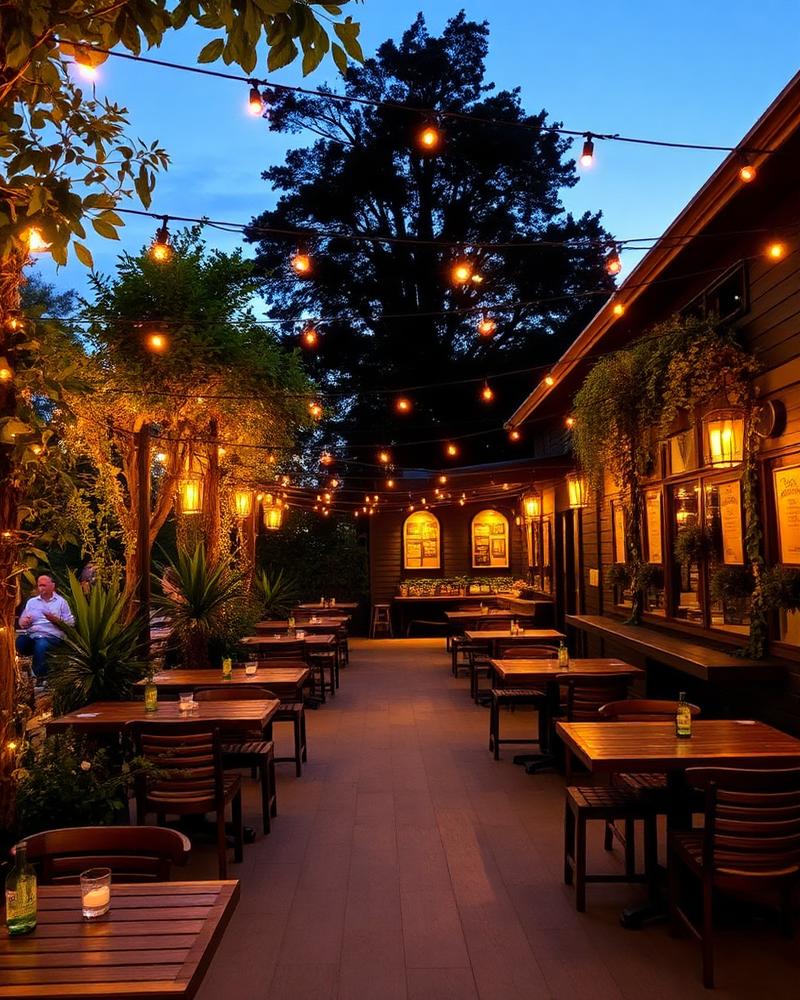 Elegante Terrasse am Abend
