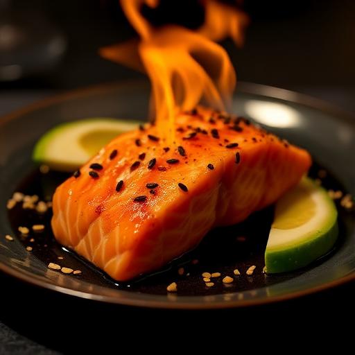 Geflämmter Lachs